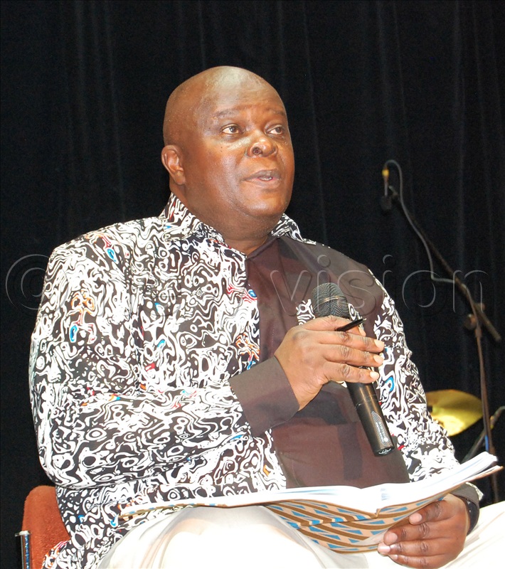 Uganda;s Deputy High Commissioner to South Africa, Ambassador Kintu Nyago delivers the key-note address for the I K Musaazi Memorial Lecture  at the National Theatre  in Kampala on Wednesday,  October 15, 2025.