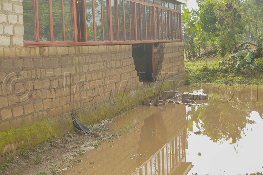 The Call-To-Prayer Ministries Church wall that was destroyed by the violent flash floods. (Photo by Javier Silas Omagor)