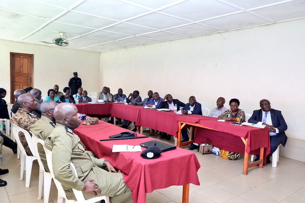 IGP Abbas Byakagaba during the meeting in Kasese. (Courtesy)