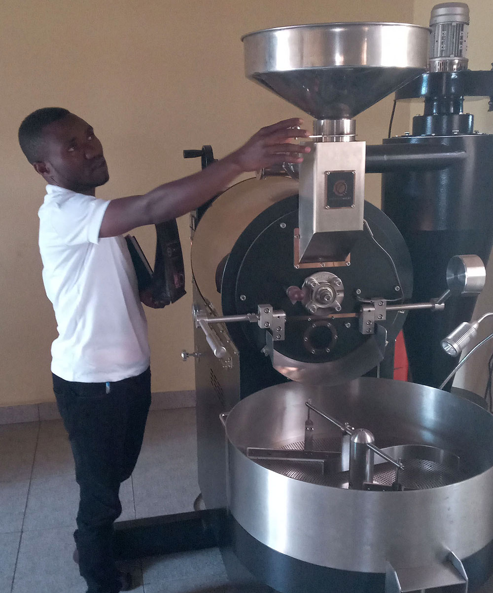 Kabonero Mountainous Coffee Growers Co-operative Society in Bunyangabu district got equipment from the government which includes a coffee roaster. (Photo Stephen Nuwagira)