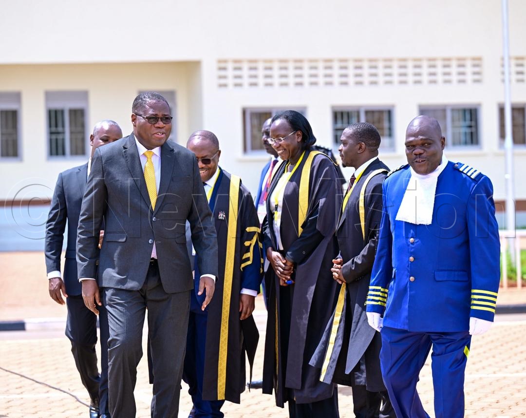 Speaker of Parliament Jacob Marksons Oboth arrives for the Sate of the Nation Address. (Credit: Miriam Namutebi)