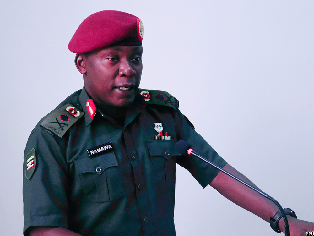 Presenting his handover report, Brig. Gen. Namawa highlighted the office's structure, mandate, achievements, ongoing projects, planned initiatives, and recommendations for his successor