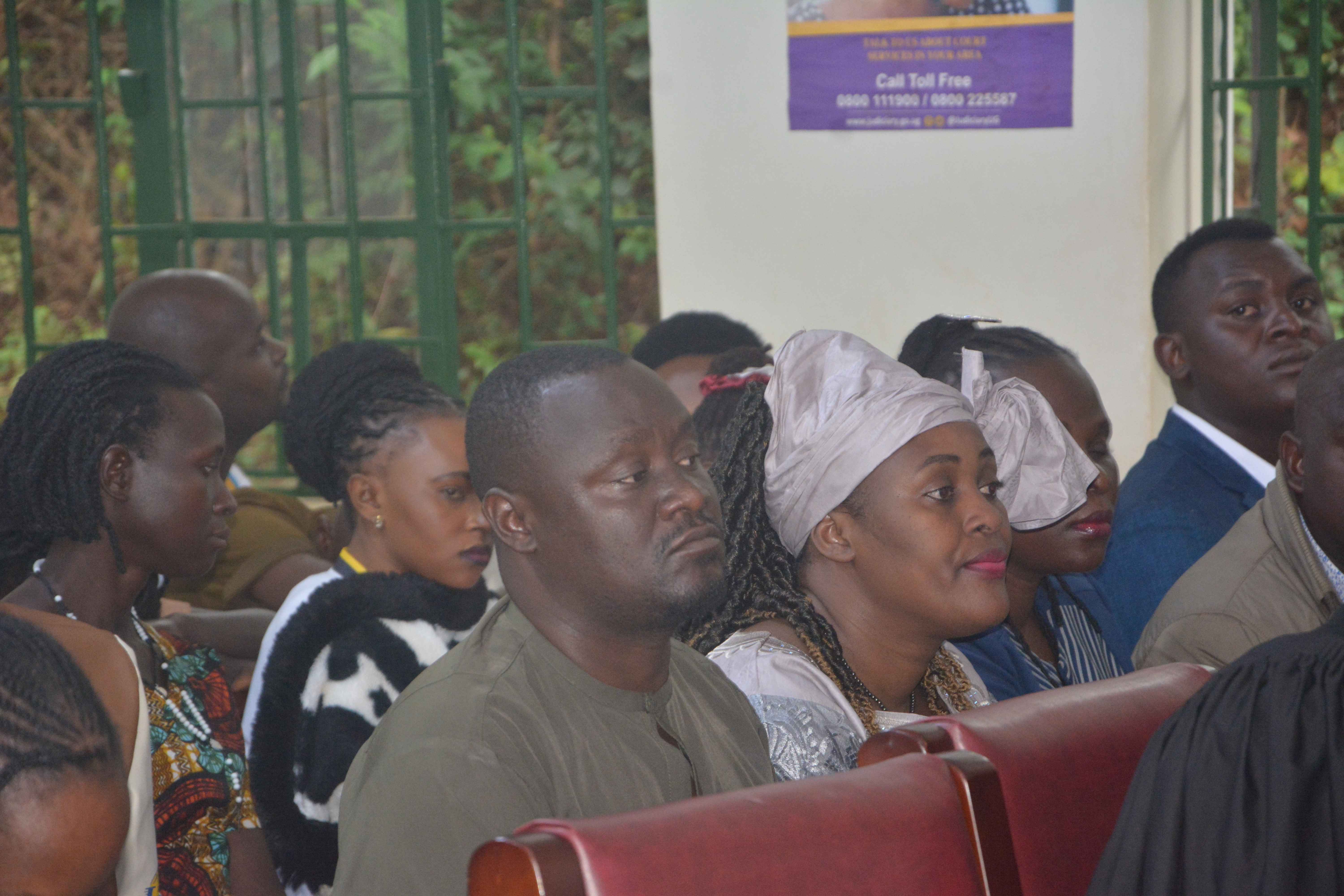 MP Nyakato (with headscarf) attending a court session