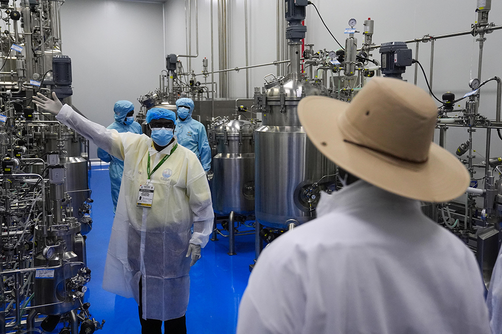 President Museveni during a tour of the facility.
