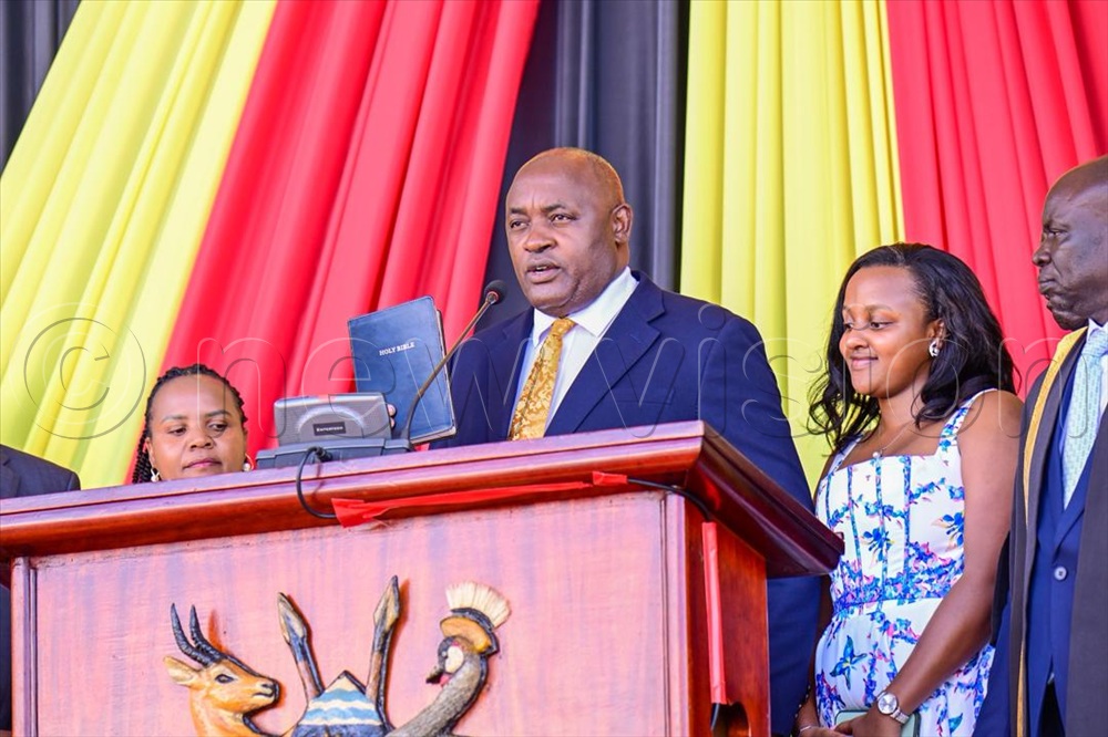The ICT and national guidance minister Chris Baryomunsi his oath.
