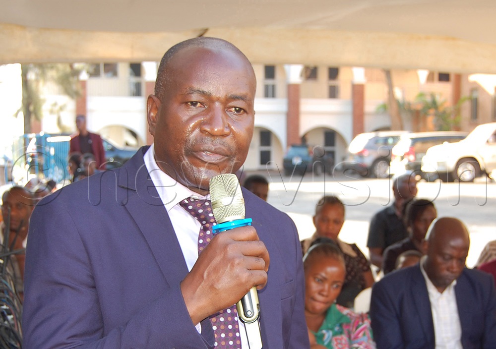 The Chairman of St. Cecilia Lubaga Cathedral Choir, Paul Nsubuga Mukoota giving his remarks of gratitude. (Photo by Mathias Mazinga)