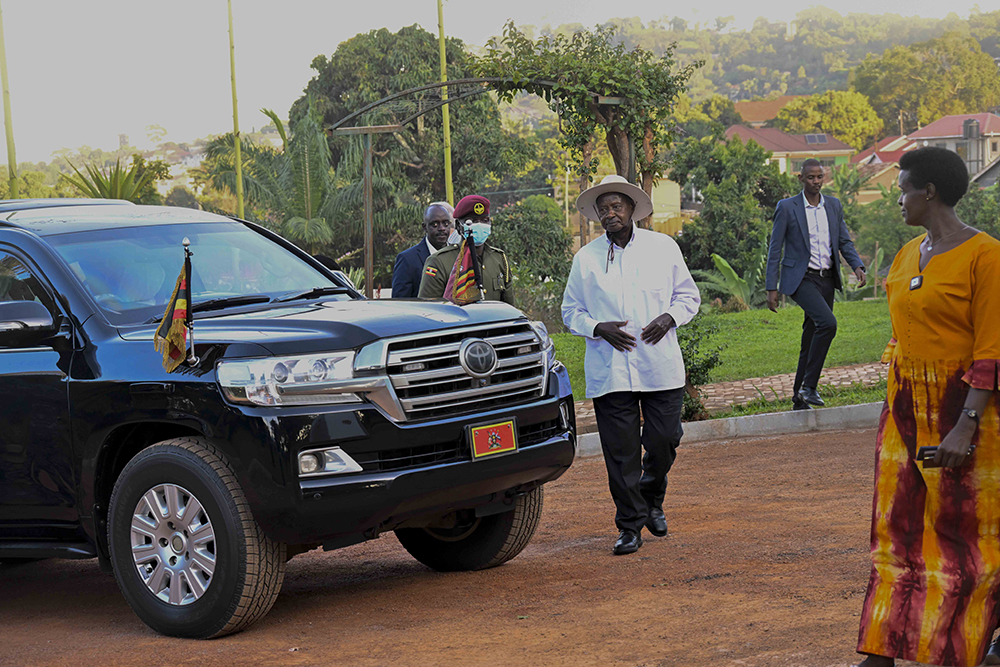 President Museveni upon arrival at the venue. (PPU)