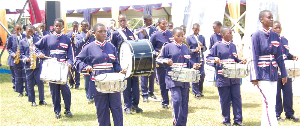 The brass ensemble from Uganda Martyrs High School Lubaga in action during the function.
