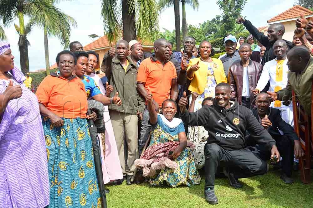 The senior presidential advisor on agriculture, Peace Rugambwa (centre), with the NRM councillors candidates at New Palm Hotel in Rukungiri district. (Credit: Francis Emorut)