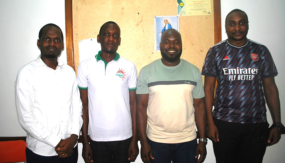 L-R: Godwin Mayanja, the National Coordinator Climate YES UG, Paul Kagga East Africa Representative Climate, George Gift Aribo CTK youth leader and Fr. John Muwanga CTK Chaplain. (Photo by Jovita Mirembe)