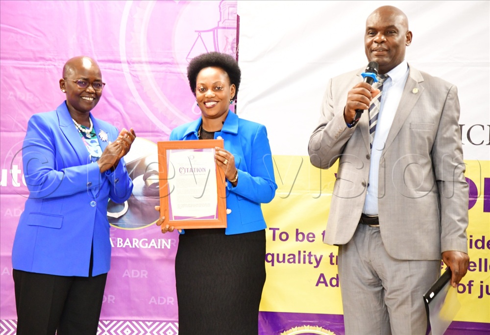 Hon. Lady Justice Patience Rubagumya awarded for emerging the best Judge Mediator.
