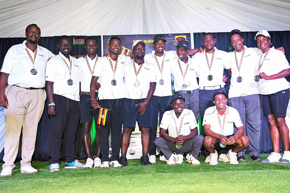 Team Uganda pose with their medals after the Victoria Cup at Entebbe Club on March 7, 2026. Kenya won on 15.5-10.5 points. (Photo by Michael Nsubuga)