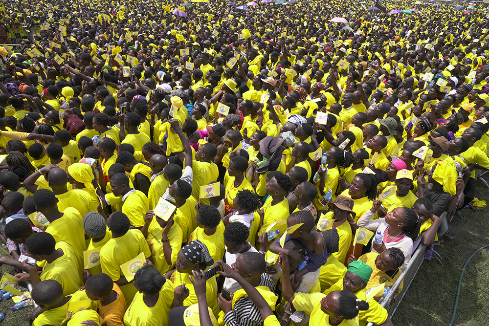 NRM supporters during the campaign rally in Kasese. (PPU)