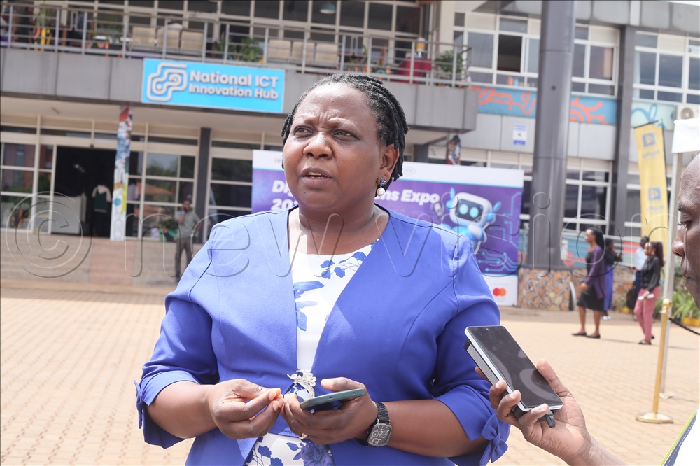  Public service commission principal human resource Ruth Asiimwe speaking to journalists.