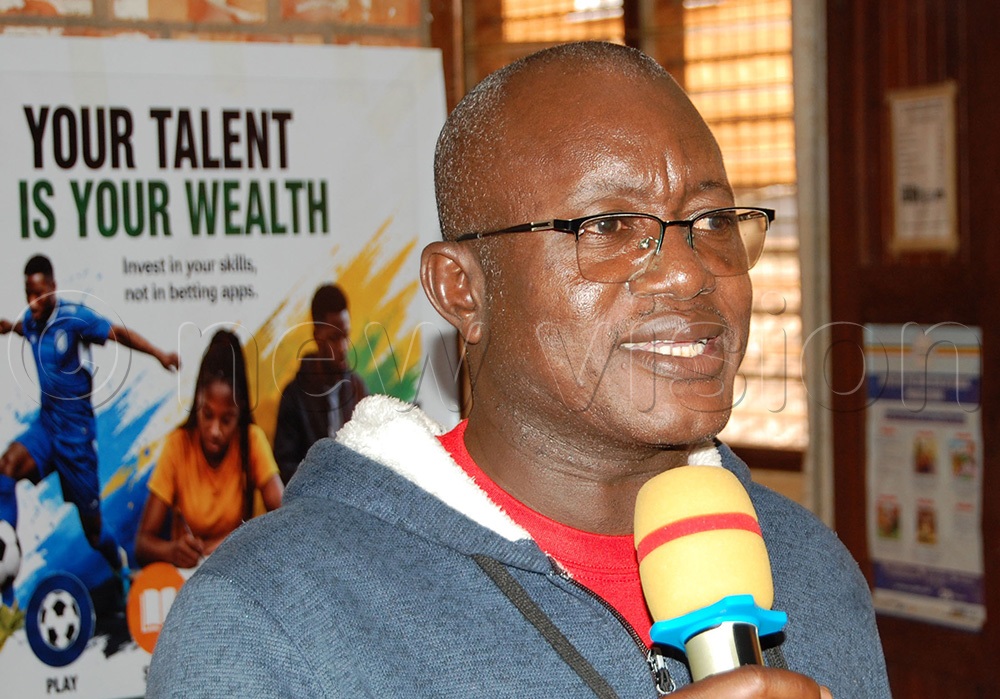 Fr. Josephat Diyou of the Catholic Missionary Society of the White Fathers speaking to the youth during the workshop on gambling at Sharing Youth Centre, Nsambya, in Makindye Division, on May 16, 2026. (Photo by Mathias Mazinga)