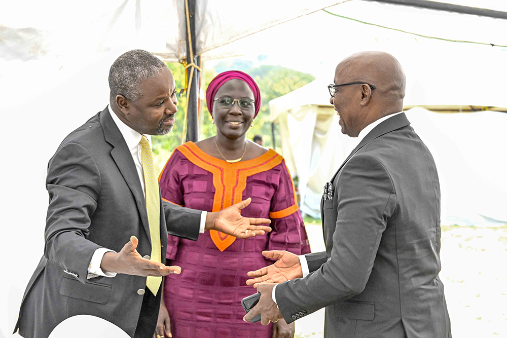 Thomas Tayebwa, Deputy speaker of Parliament sharing a light moment with the new Chief Justice of Uganda, Dr Flavian Zeija. (PPU photo)