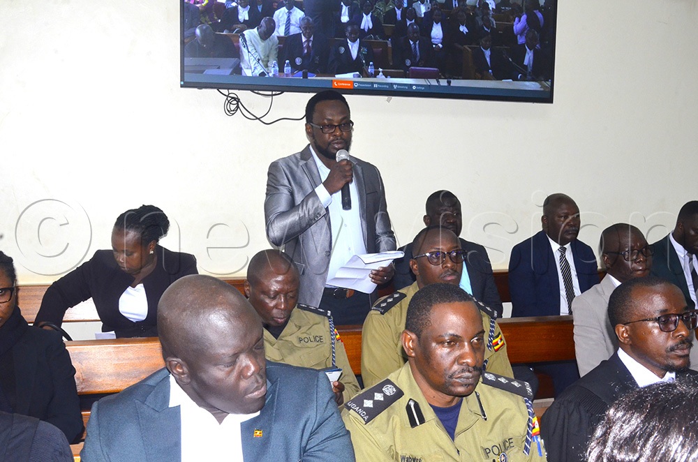 Hussein Mwanja, the Probation and Welfare Officer for Kabale District submitting during the opening of the Court of Appeal session in Kabale district. (Credit: Job Namanya)