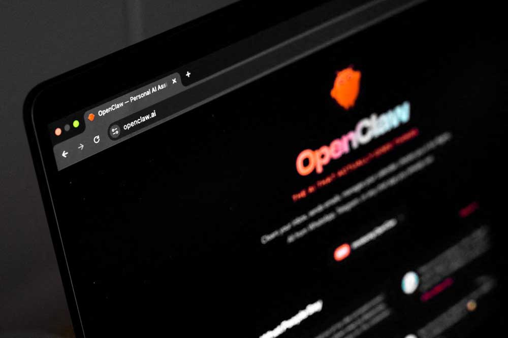 The website of OpenClaw appears on a laptop computer screen in this photo illustration in Athens, Greece, on February 6, 2026. (Credit: AFP)