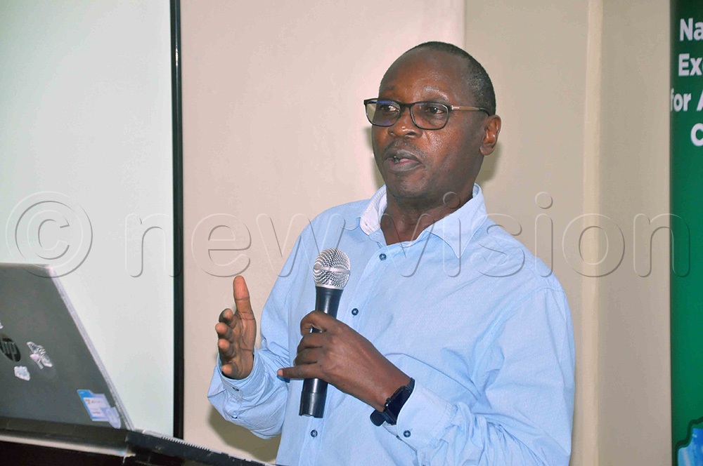  Prof Enock Matovu addressing participants attending the launch of the Multidisciplinary Alliance for Global Biosecurity and Bioeconomy (MAGBBA) consortium. (Photo by John Odyek)