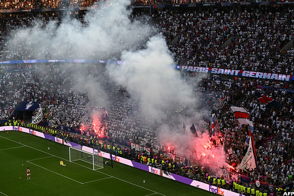 The atmosphere inside the Puskas Arena in Budapest