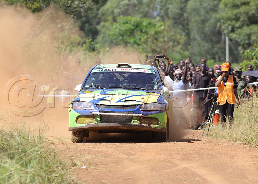 Nasser Mutebi  powers his Mitsubishi Evo9  in stage 3 of the KCB Gulu Rally  2026