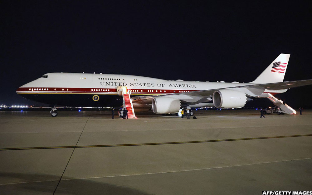 A view of Air Force One on August 11, 2026 in Joint Base Andrews, Maryland, USA