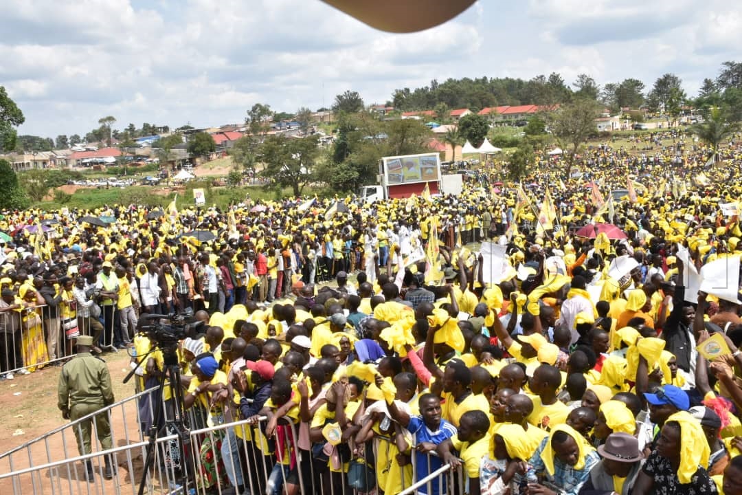 NRM supporters at the campaign rally. (Credit: Simon Peter Tumwine)