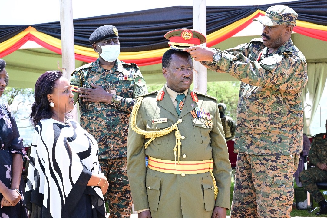 Brig. Geoffrey C. Karugaba decorated by Lt Gen. Kayanja Muhanga.