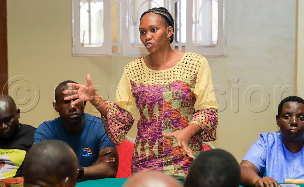 Phiona Nyamutoro addressing NRM campaign task force. (Credit: Simon Peter Tumwine)