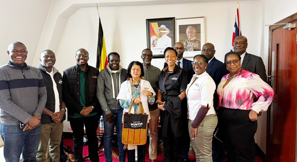 During the World Travel Market expo in London, the UTB team, together with a delegation of private sector representatives, paid a courtesy visit to the Uganda High Commission in London. The delegation was received by Ambassador Nimisha Madhvani, the High Commissioner. (Courtesy Photos)