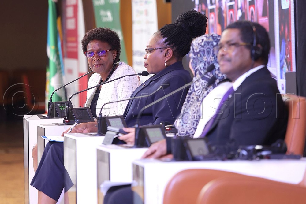 Minister of Health, Dr Jane Ruth Aceng speaking to delegates. (Credit: John Musenze)