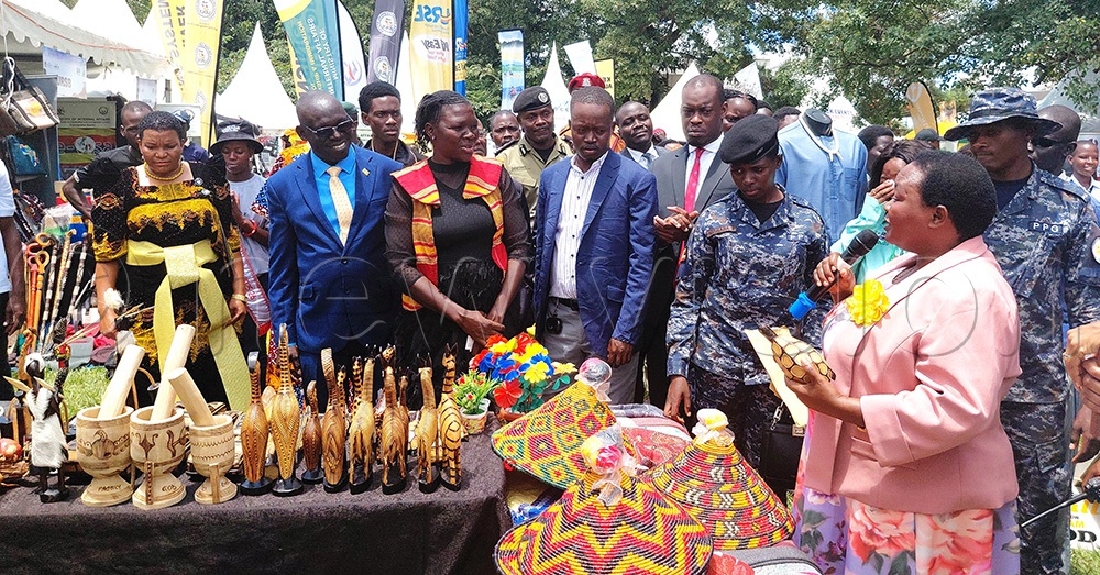 Prime Minister Robinah Nabbanja inspecting exhibition stalls during the World Tourism Day celebration in Arua City. (Photo by Robert Adiga)