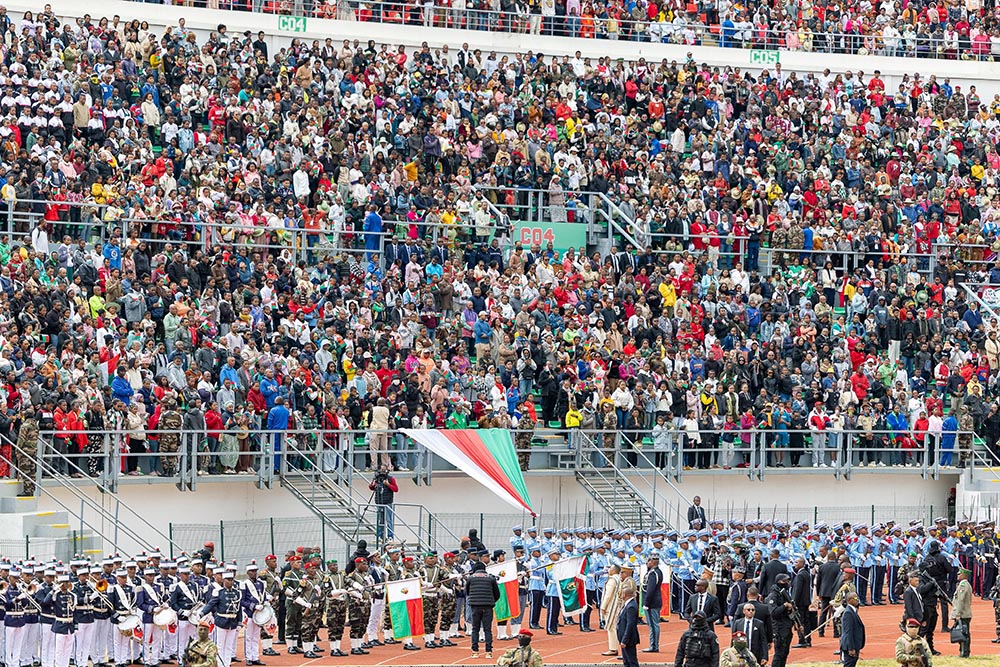 Huge crowds attending Madagascar's 66th Independence Day celebrations at Barea Stadium in Antananarivo onFriday June  26. (Courtesy Photos)