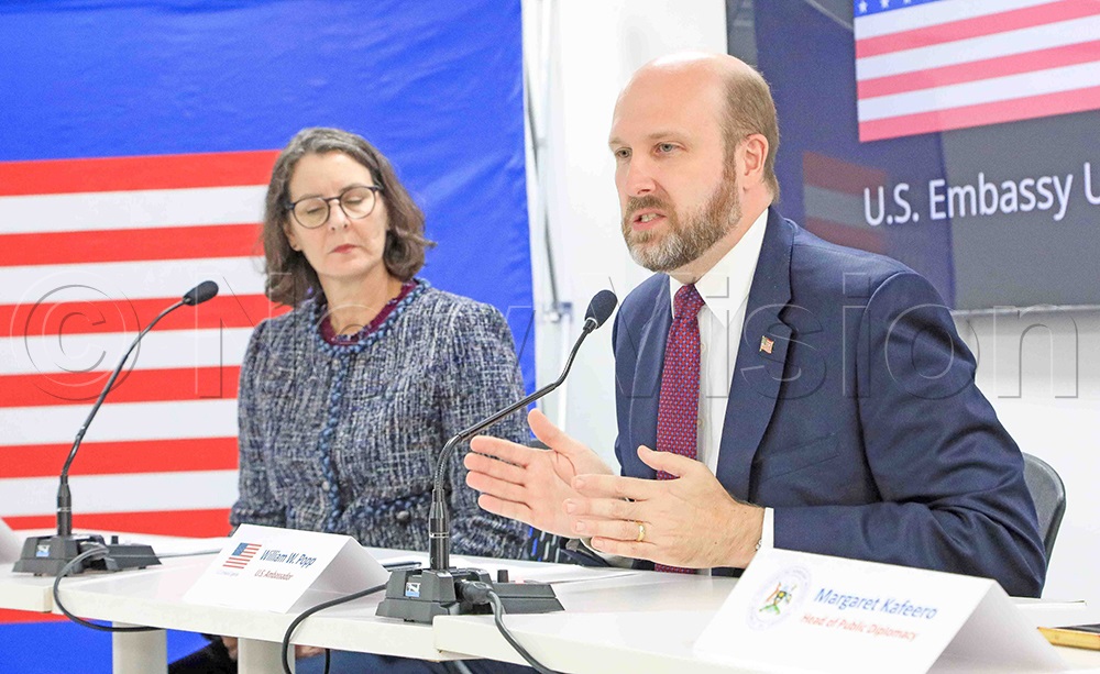US Ambassador to Uganda William W. Popp addressing the press on Thursday, Feb. 5, 2026, at the embassy house in Kampala. (Photo by David Lukiiza)