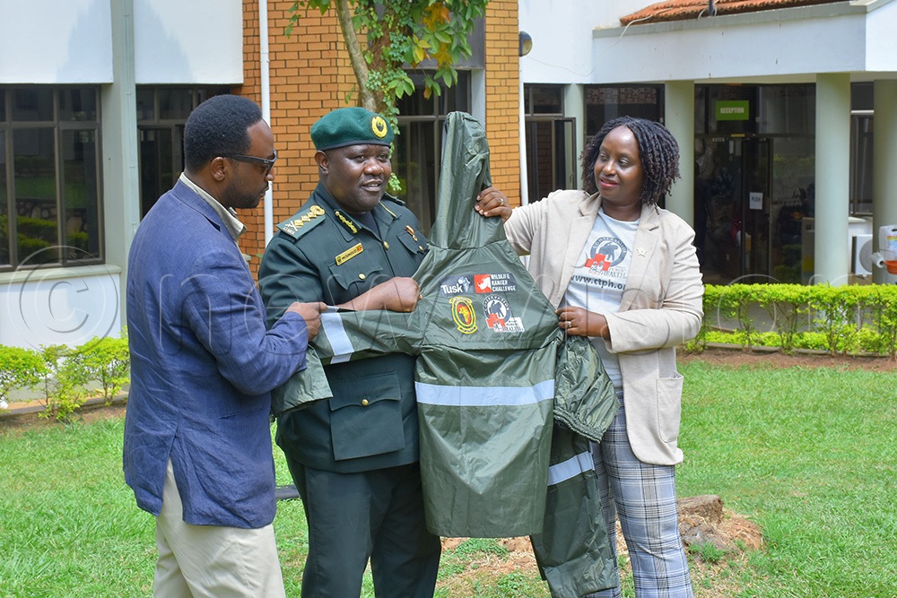 A total of 450 branded rain gear (jacket and trouser) were also donated towards the UWA rangers who monitor the wellbeing of gorillas in Bwindi and Mgahinga national parks. (Photo by Julius Luwemba)
