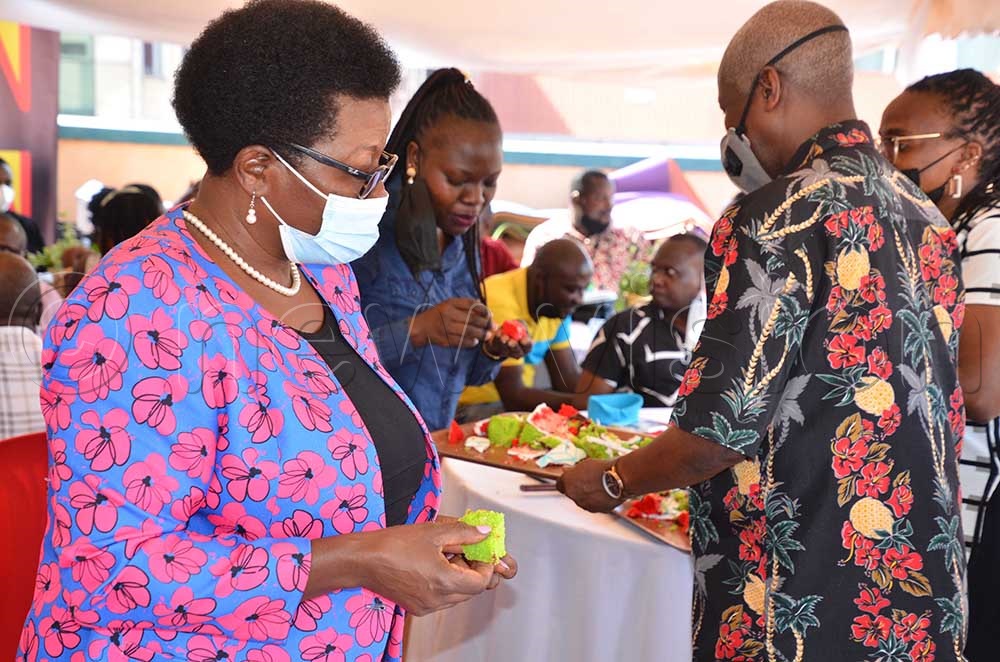 Kakande served Vision Group journalists a cake.
