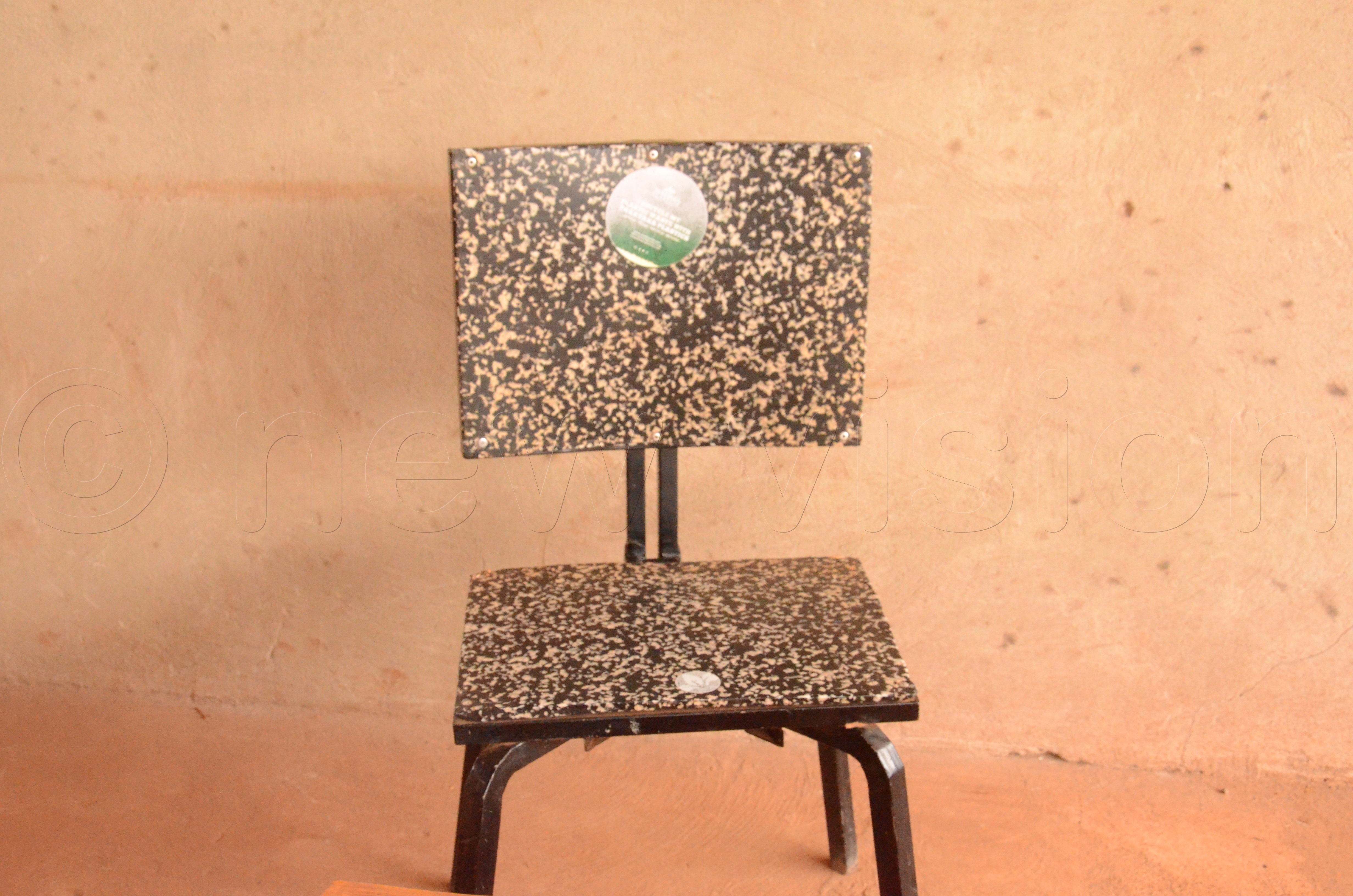 sample of chair made from plastic bottle.