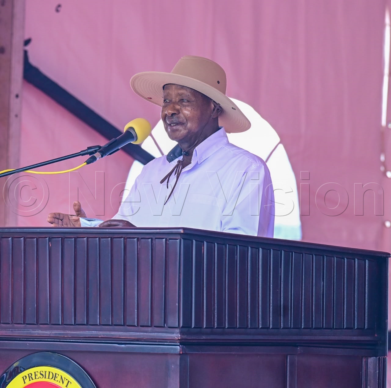 President Museveni making his remarks.