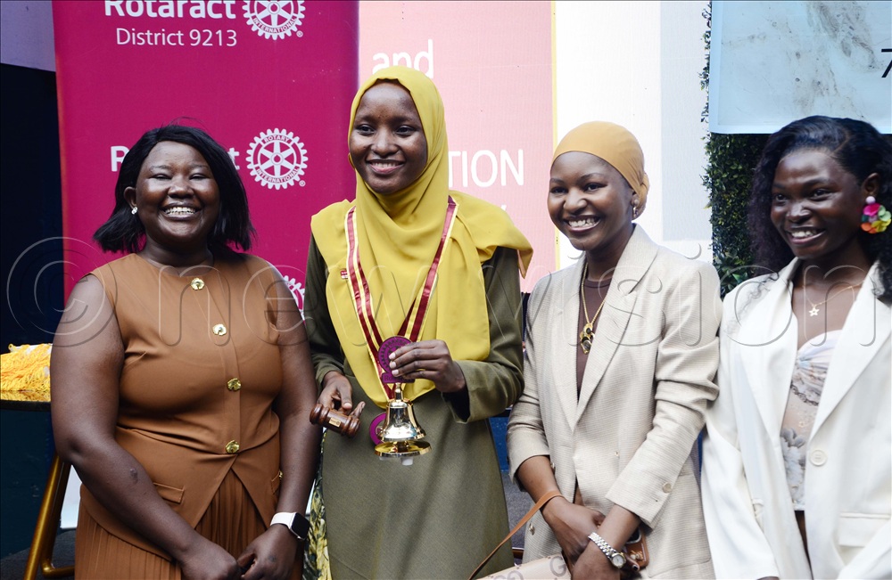  Salima Tusaba (second left), Rotaract E club of Kampala North president poses for a photo with her family members during the charter celebrations and first presidential installation of the Rotaract E-Club of Kampala North held at Roza Dymz Restaurant in Kololo on November 01, 2025. 
