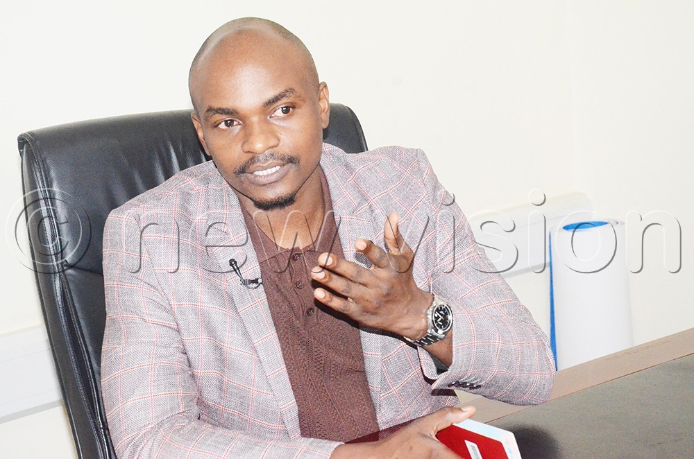 Tahaluf Al Emarat Technical Solutions project coordinator, Exavier Lukela, addressing the press at Kololo in an endorsement interview for the NIRA Expo & Symposium on September 29 to October 1, 2026. (Photo by Isaac Nuwagaba) 