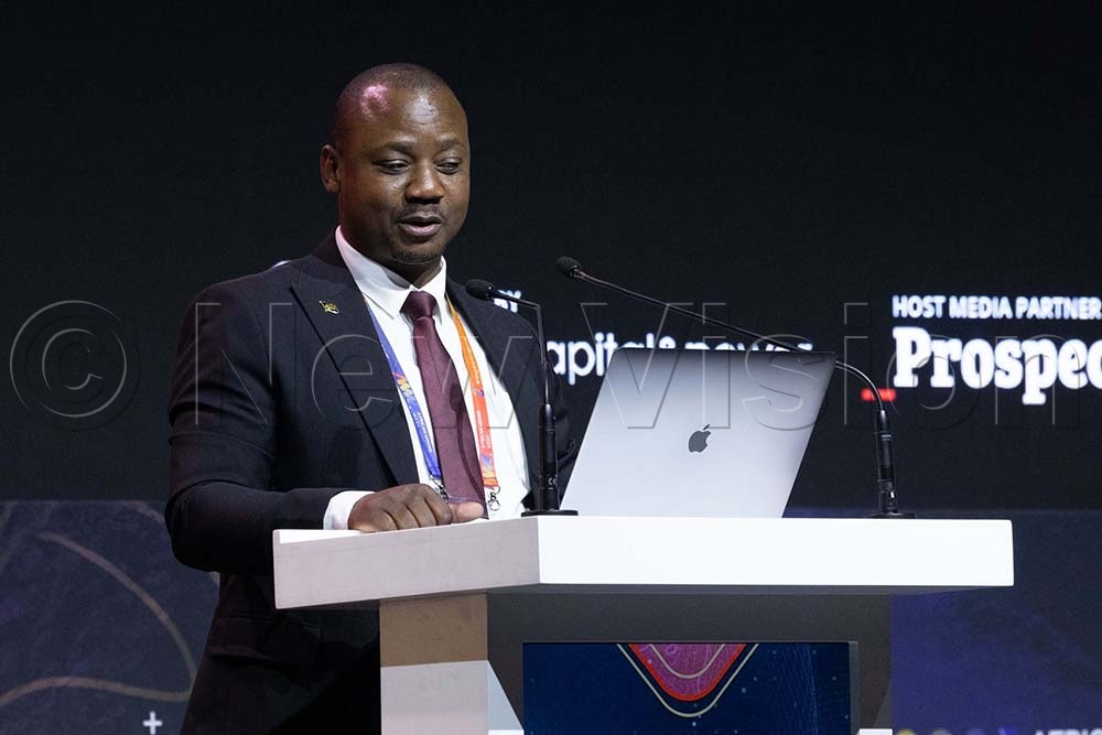 Patrick Mulindwa Lubega, Chief of Staff of the Africa Minerals Strategy Group (AMSG) remarks. (Credit: Wilfred Sanya)