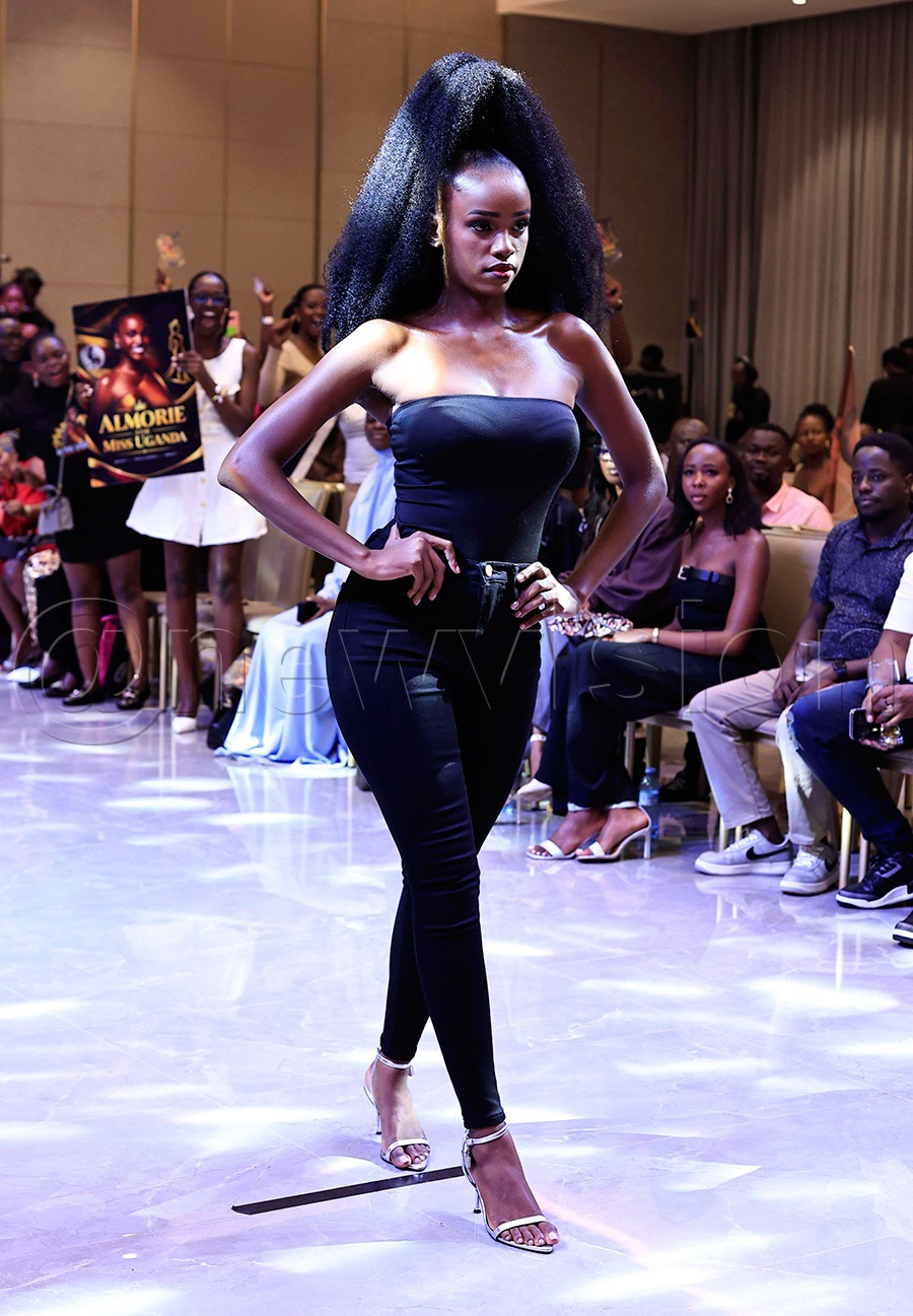 Almorie Nagayi competes in the Miss Uganda Top Model competition ahead of the grand finale. Photo by Ignatius Kamya