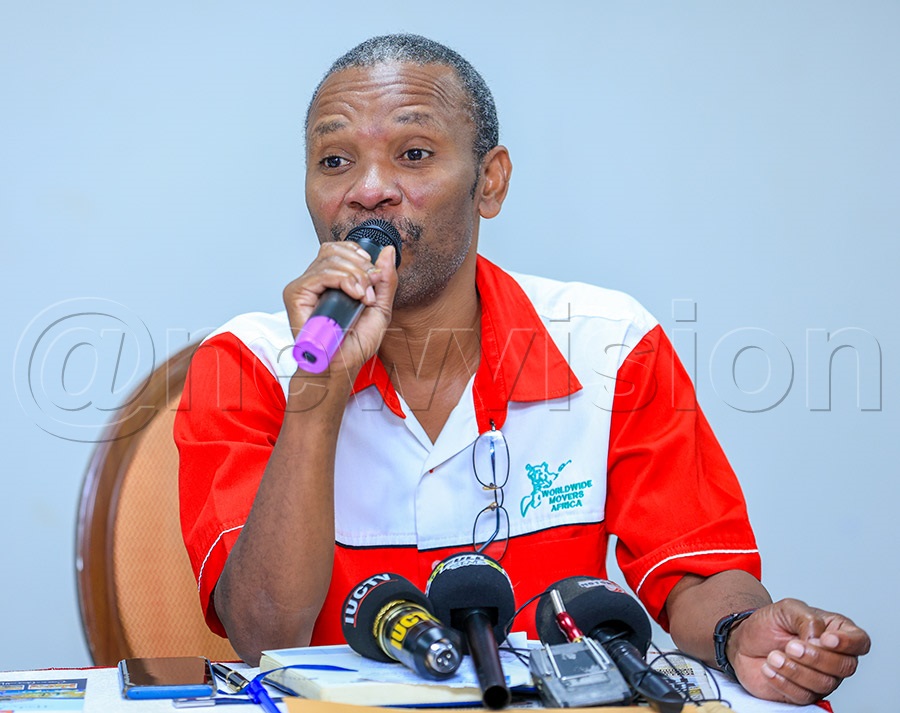 Justine Mungoma speaking at the press conference