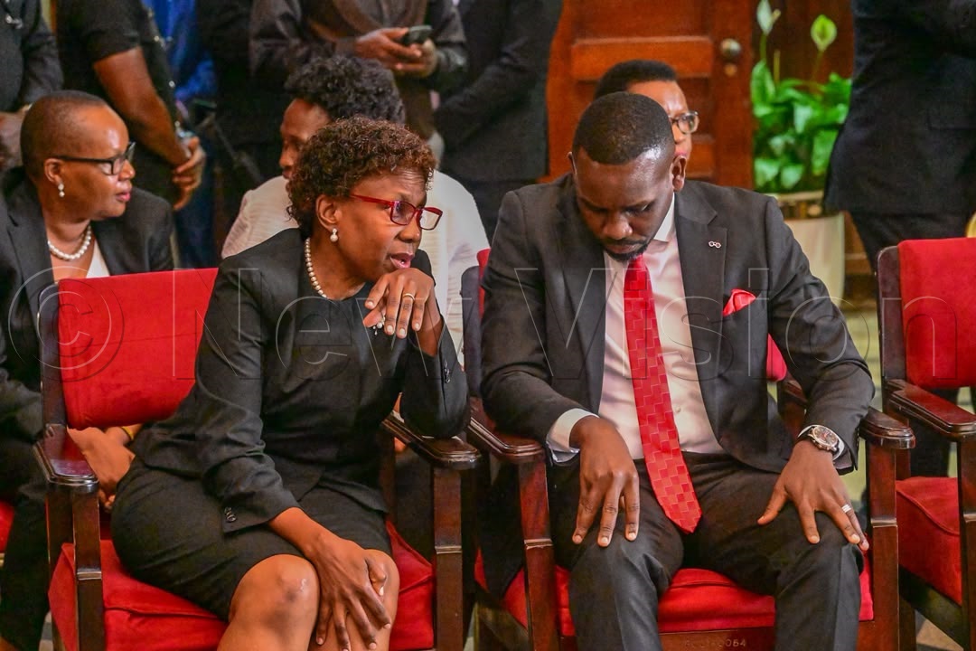 Government Chief Whip Jane Ruth Aceng and Leader of the Opposition Joel Ssenyonyi.