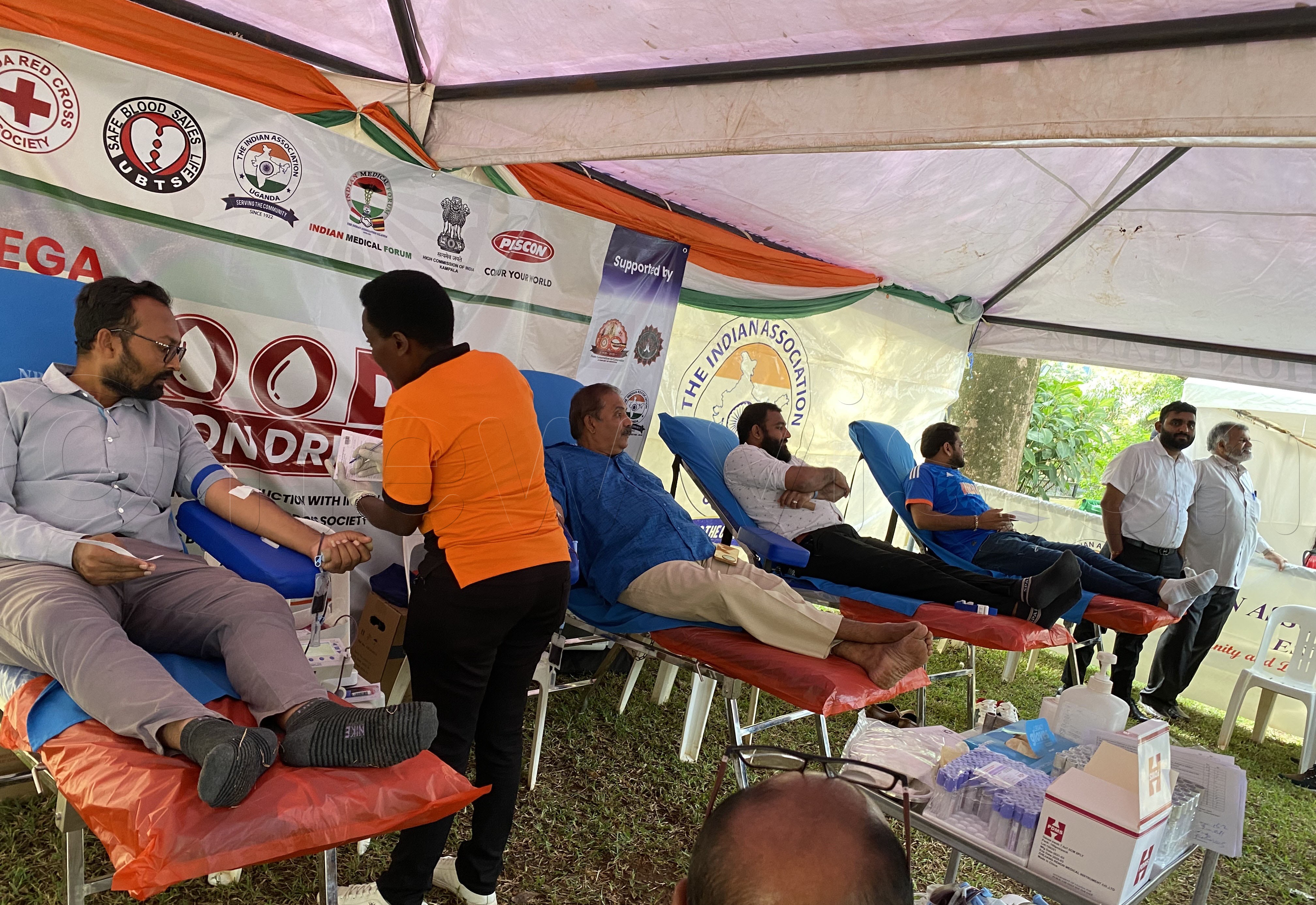 As part of the celebrations, members of the Indian Community donated blood. (Photo by Annabel Oyera)