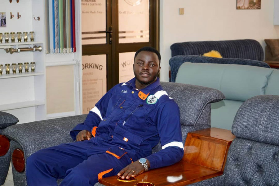 Ssegujja at his showroom