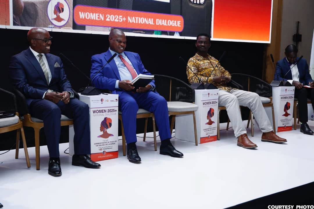 Deputy Chief Justice Flavian Zeija (extreme left) urged Ugandans to confront “historical power imbalances”