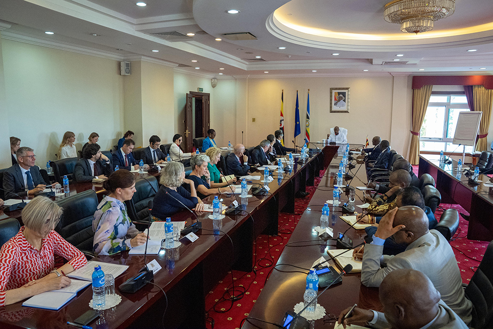 President Yoweri Museveni meets resident ambassadors of European Union member states accredited to Uganda. (PPU)
