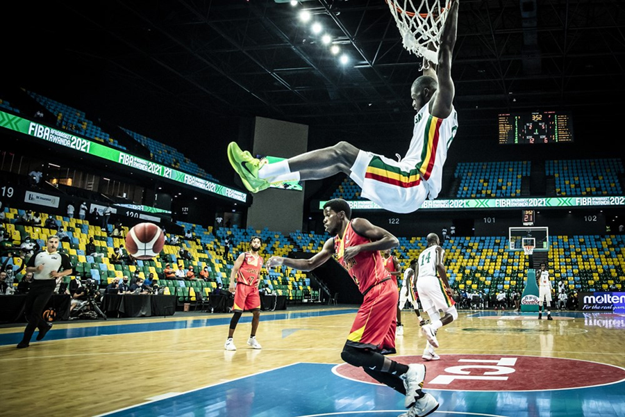 A Senegal player celebrates