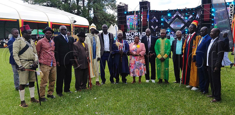 Prime Minister Robinah Nabbanja poses for a photo with West Nile cultural leaders. (Photo by Robert Adiga)